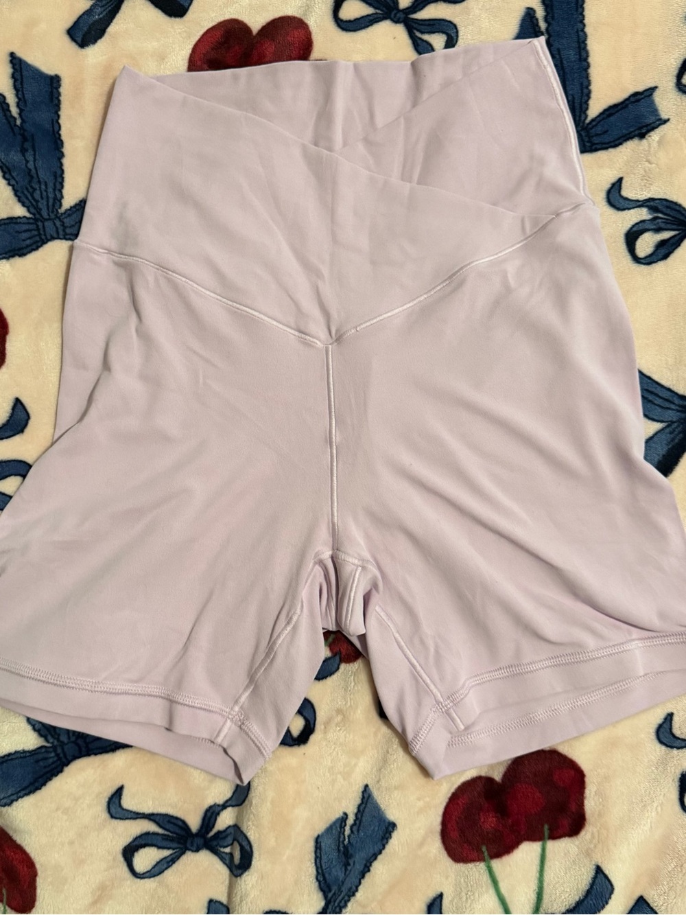 aerie crossover biker shorts 5” pink orchid